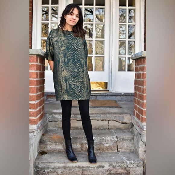 EVE GRAVEL TRAIN TO PARIS DRESS IN SNAKE 🐍 L - Picture 2 of 13